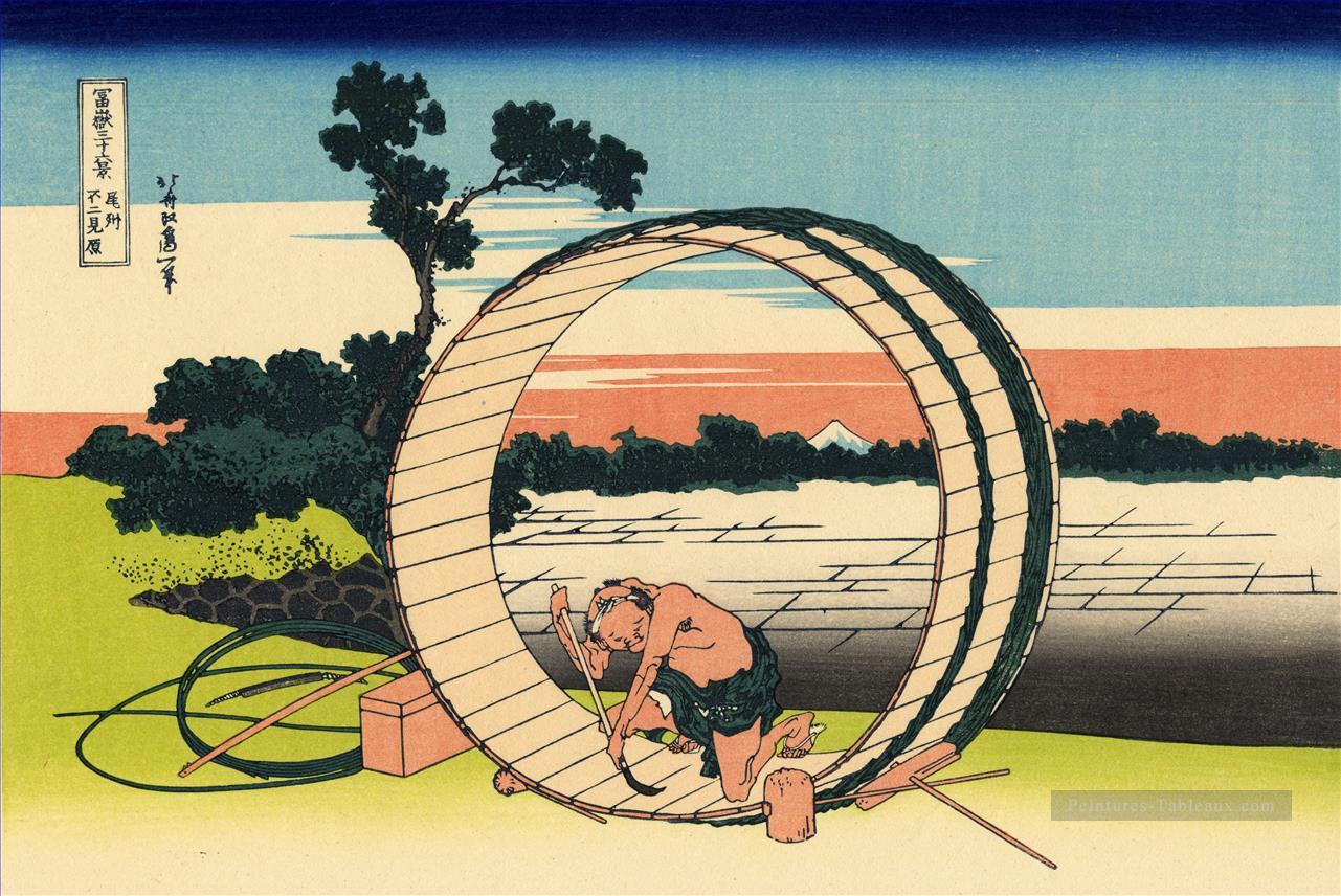 Fujimi Fuji champ de vision dans la province d’Owari Katsushika Hokusai ukiyoe Peintures à l'huile
